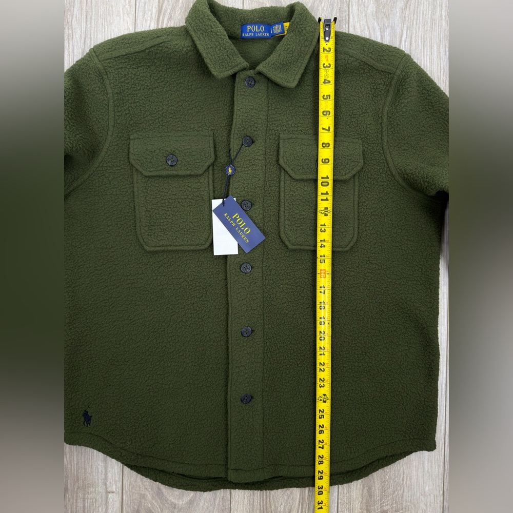 Polo Ralph Lauren Green Fleece Shirt Jacket L NWT - Picture 9 of 10
